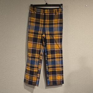Urban Outfitters Yellow and Blue Plaid Men's Pants